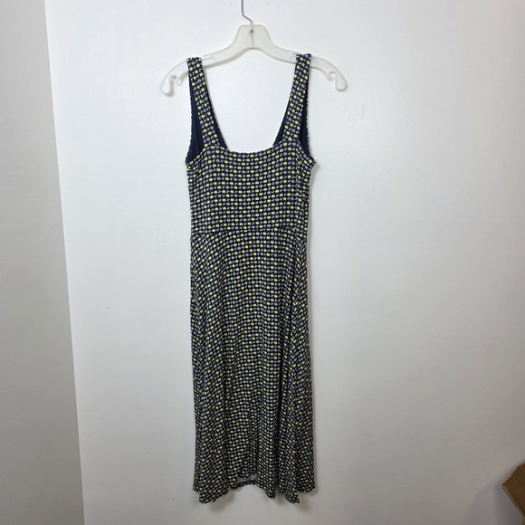 Boden Blue Green Apple Print Stretchy  Casual Flowy Willa Midi Dress Size 6 Long - Picture 4 of 9